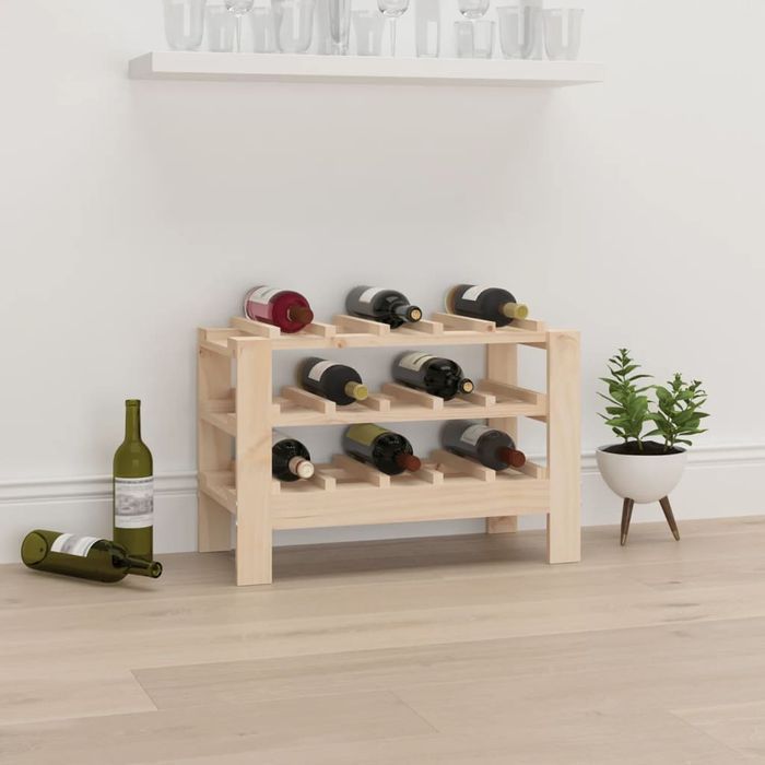 vidaXL Stojak na wino, 61,5x30x42 cm, lite drewno sosnowe