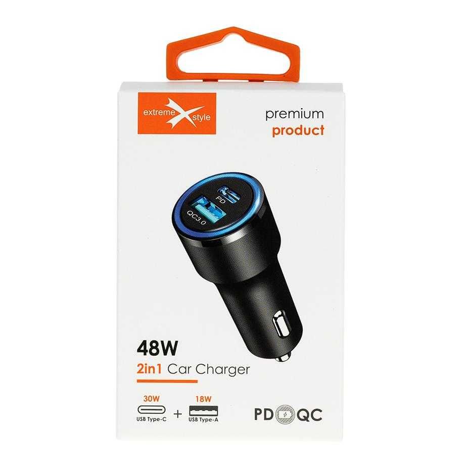 Ładowarka samochodowa 48W 2in1 usb typ c Tamka 22/24