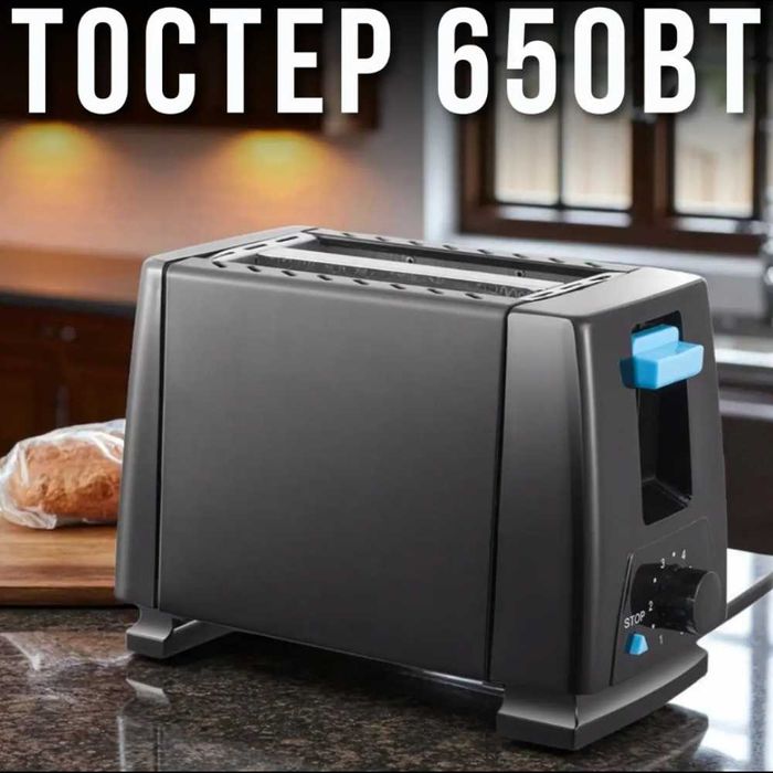 Тостер с регулировкой поджаривания Domotec MS-263 600W