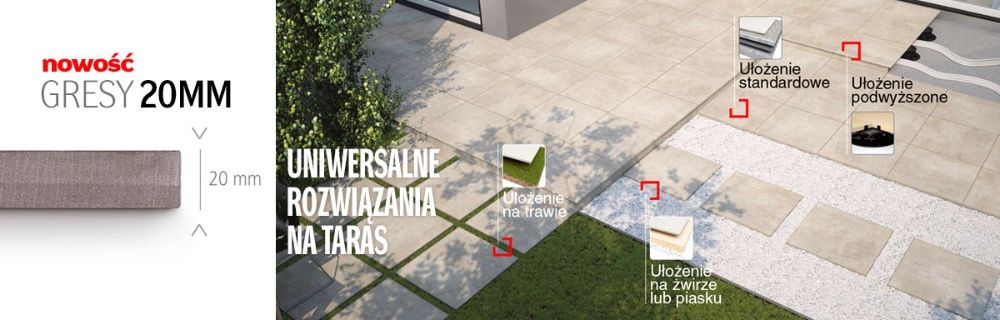 Płytka Gres Tarasowy Ark Silver 90x60x2 cm Taras Balkon Garaż Schody
