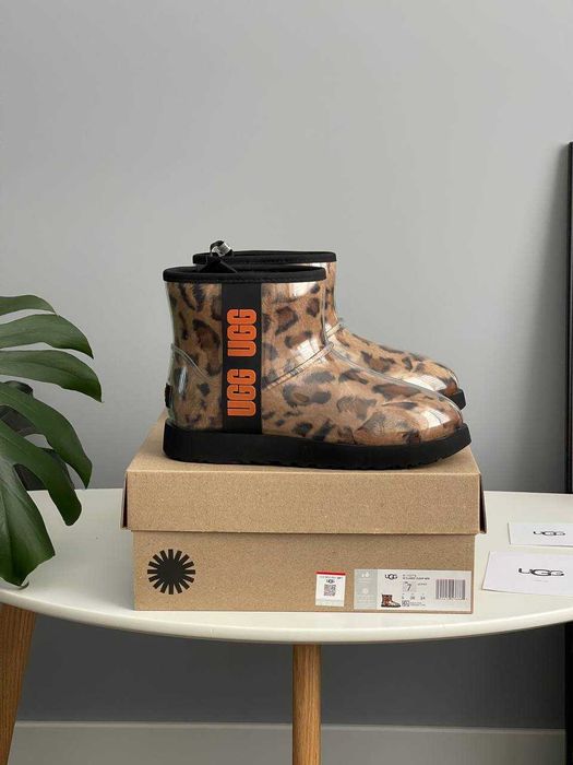 Женские сапоги UGG Classic Clear Mini Boot Leopard 36-41 Натур Овчина!