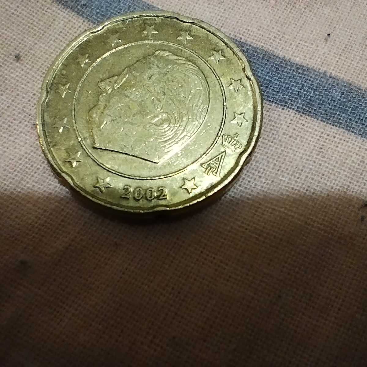 Moneta euro 20 centów z offsetowym wizerunkiem