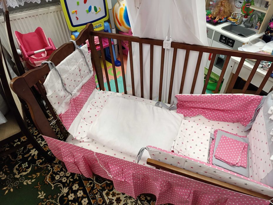 łóżeczko dziecięce 120 x 60 cm z dodatkami