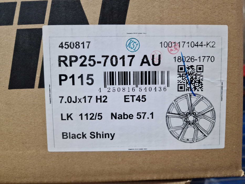 Nowe Alufelgi VW 17" 5x112 PASSAT B5 B6 B7 B8 CC SCIROCCO Czarne