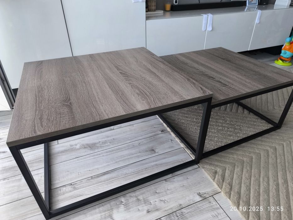 Stolik kawowy podwójny industrialny