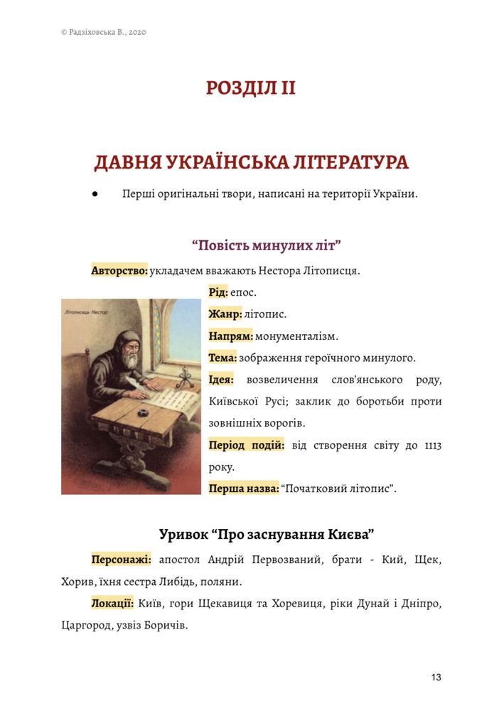 Українська література до ЗНО