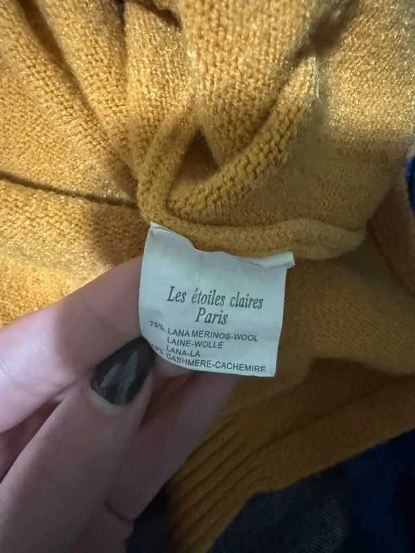 Sweter musztardowy wełniany