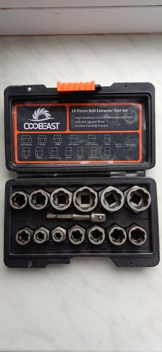 Набор головок для поврежденных болтов и гаек 3/8", 14ед.