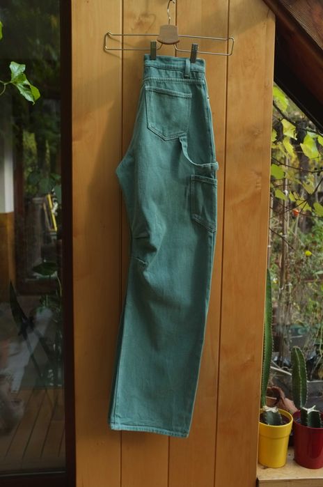 szerokie zielone jeansy Lioness Australia grube baggy lowwaist bojówki