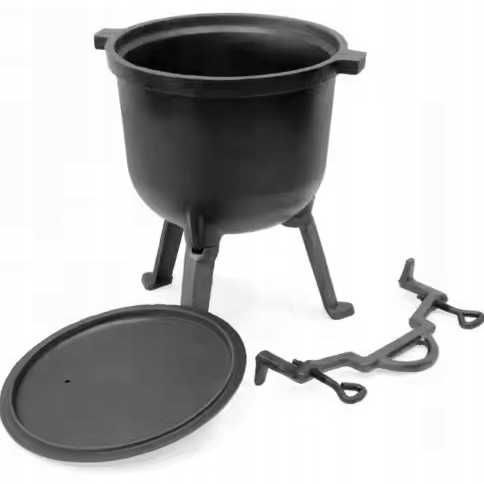 Kociołek Żeliwny Garnek 5L SUPER Zestaw -Kociołek Rękawice 6 Przepisów