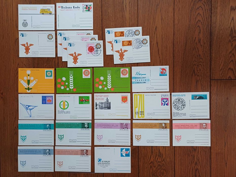 Karki pocztowe - całostki - 1973 rok