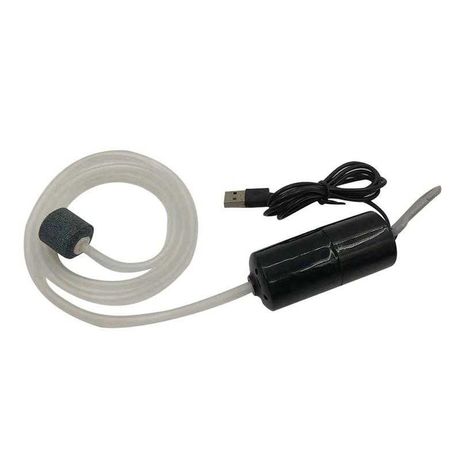 Аквариумный компрессор Sunsun USB Air-1 ( от PowerBank) белый/черный