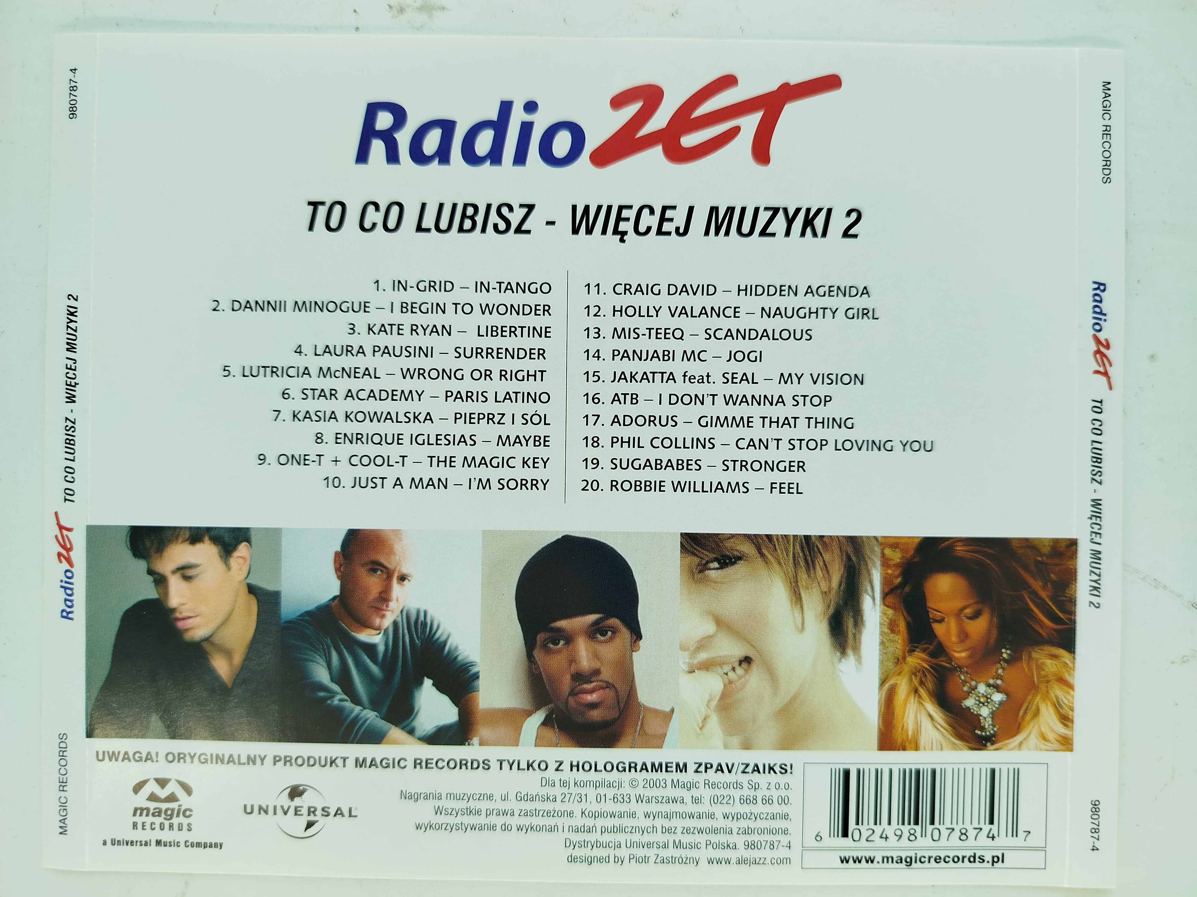 Radio ZET To co lubisz Więcej muzyki 2 In Grid Pausini Kowalska Collin