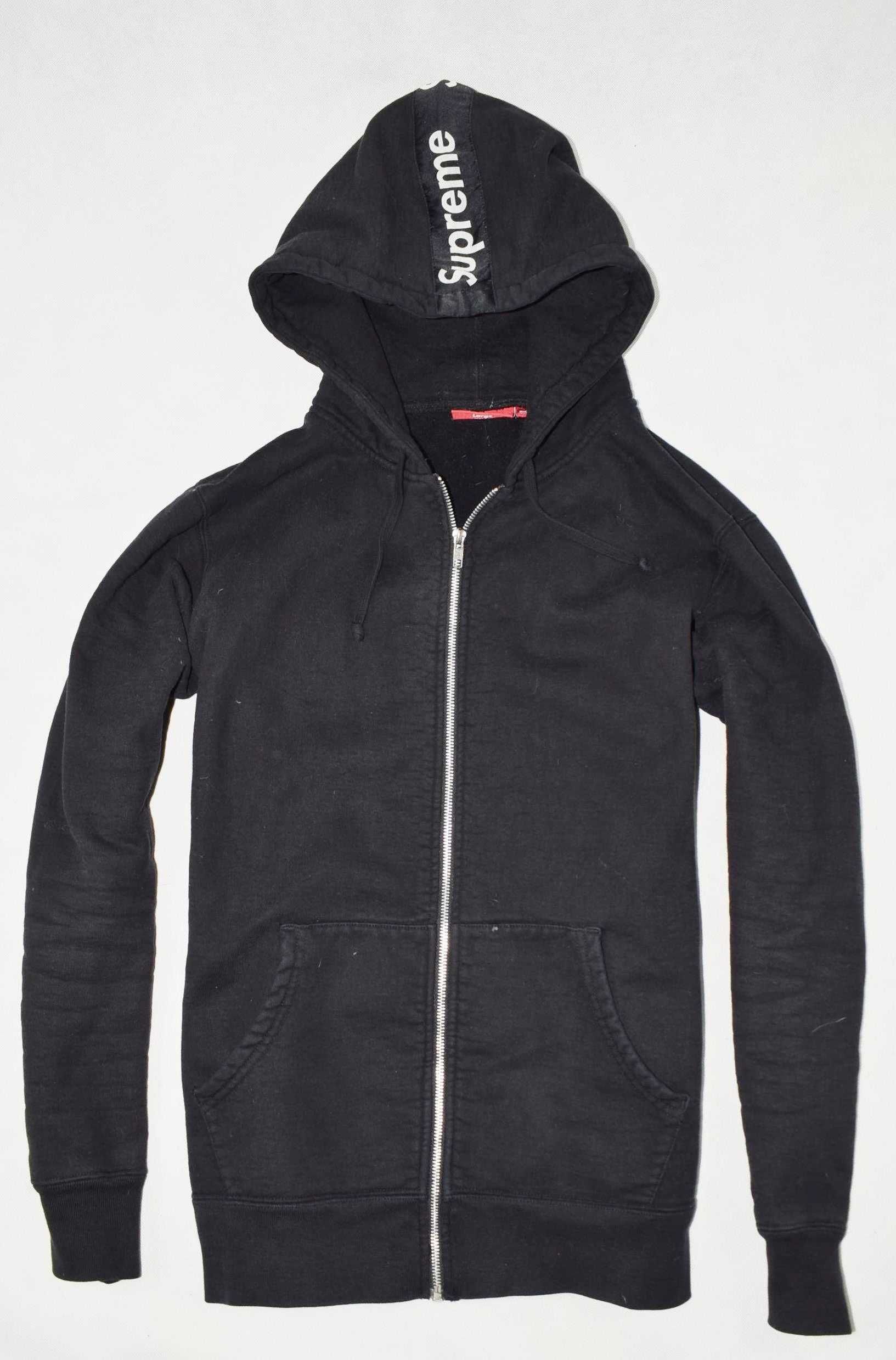 Supreme oryginalna gruba bluza hoody zip L