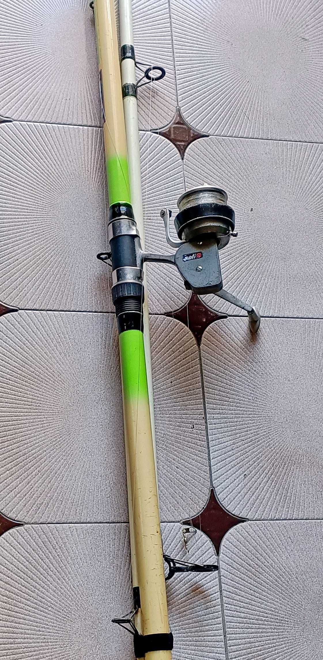 Canas de pesca, lote de 6 + molinetes