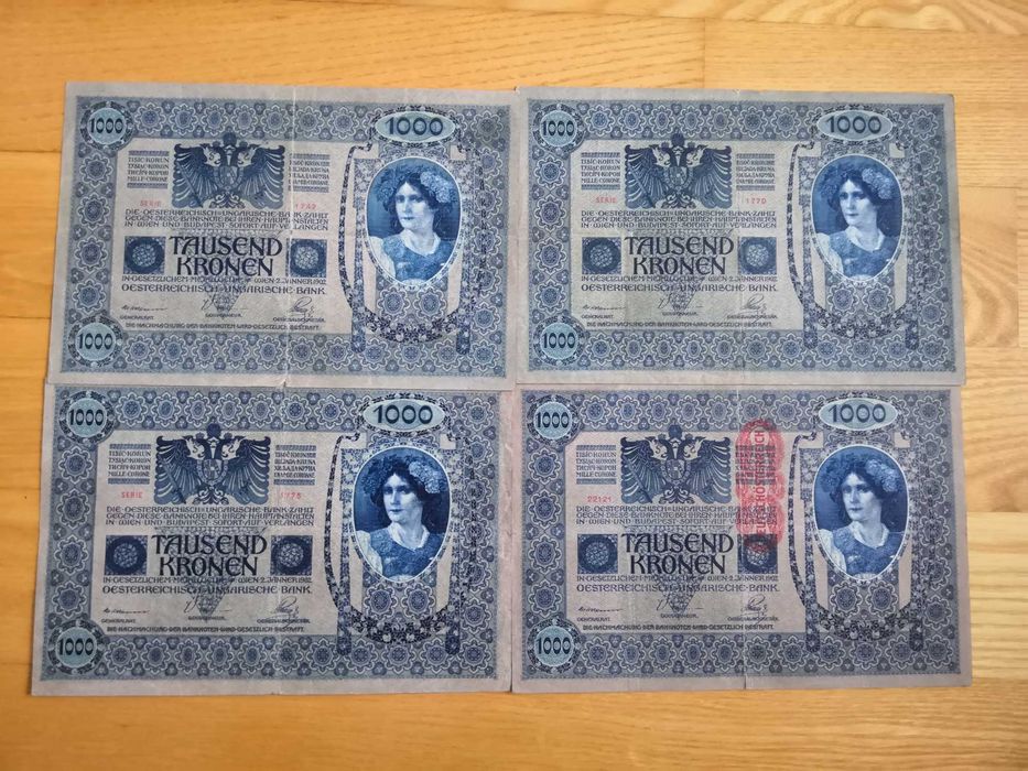 1000 koron Austro-Węgry 1902 rok ładne
