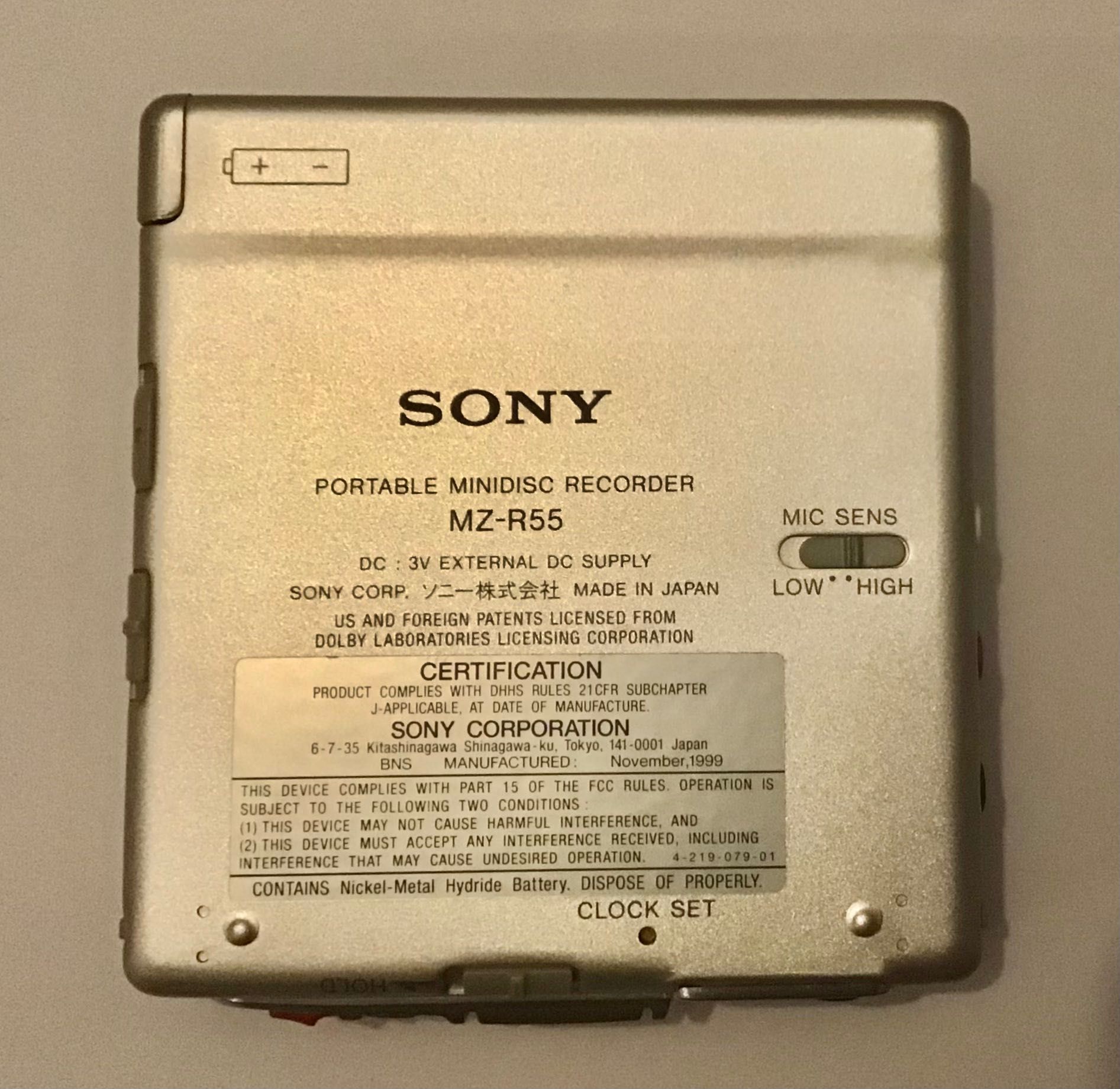 Minidisc Sony MZ-R55