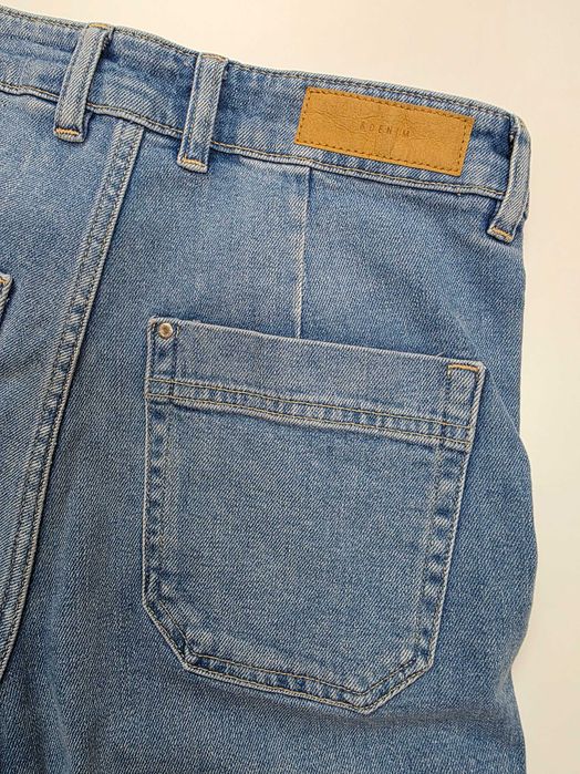 Высокие женские джинсы кюлоты широкие штанины голубые H&M 42-44