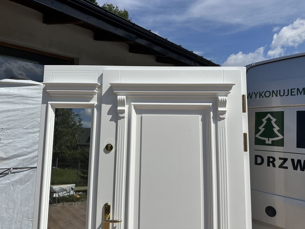 Drzwi zewnętrzne drewniane Amerykańskie z doświetlemMontaż Cała Polska