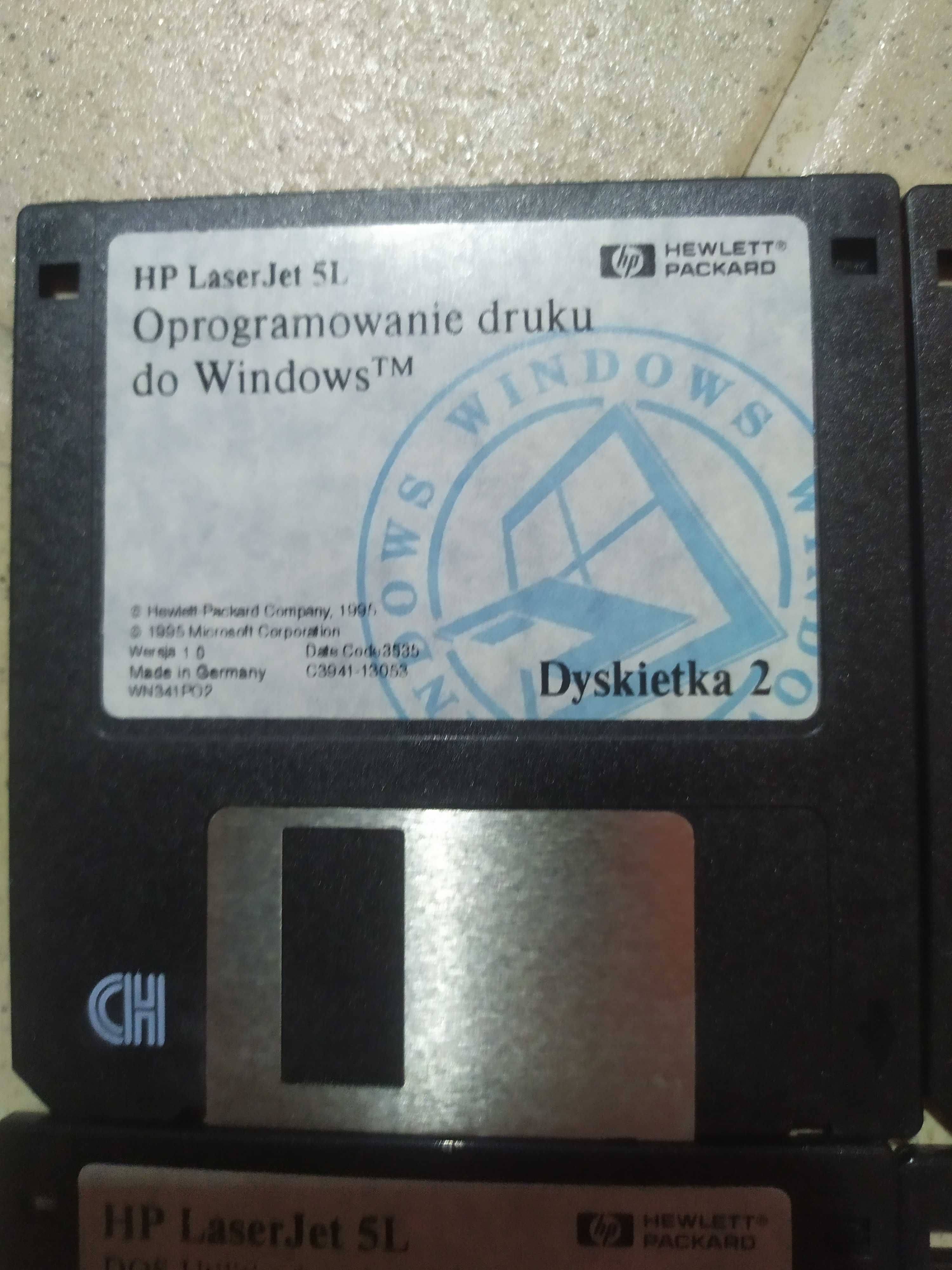 Dyskietka HP Laser Jet 5L Word perfect lotus DOS Utilities sterowniki