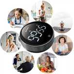 Minutnik cyfrowy LED z magnesem stoper timer kuchenny czarny
