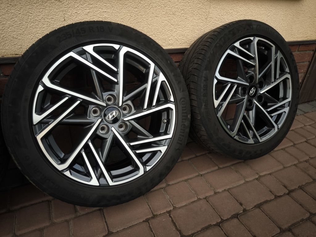 →Felgi+opony Hyundai 18x7,5 ET52 5x114,3 Continental idealny stan