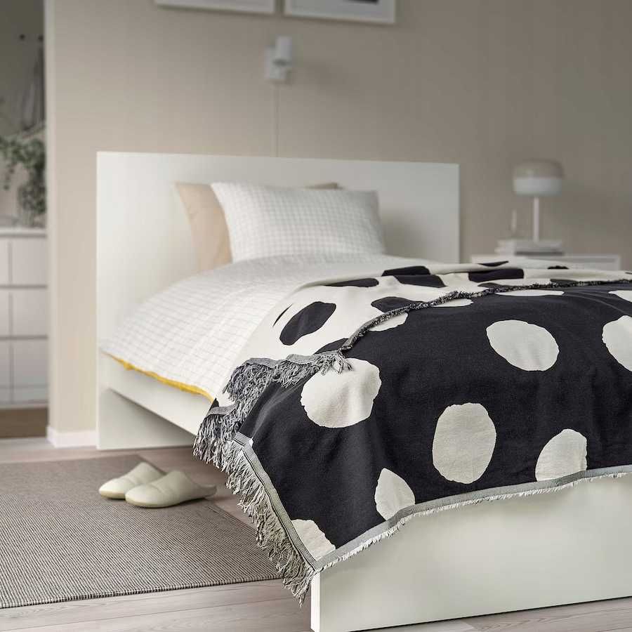 Koc pled narzuta IKEA - 100% bawełna - nowy - fajny wzór