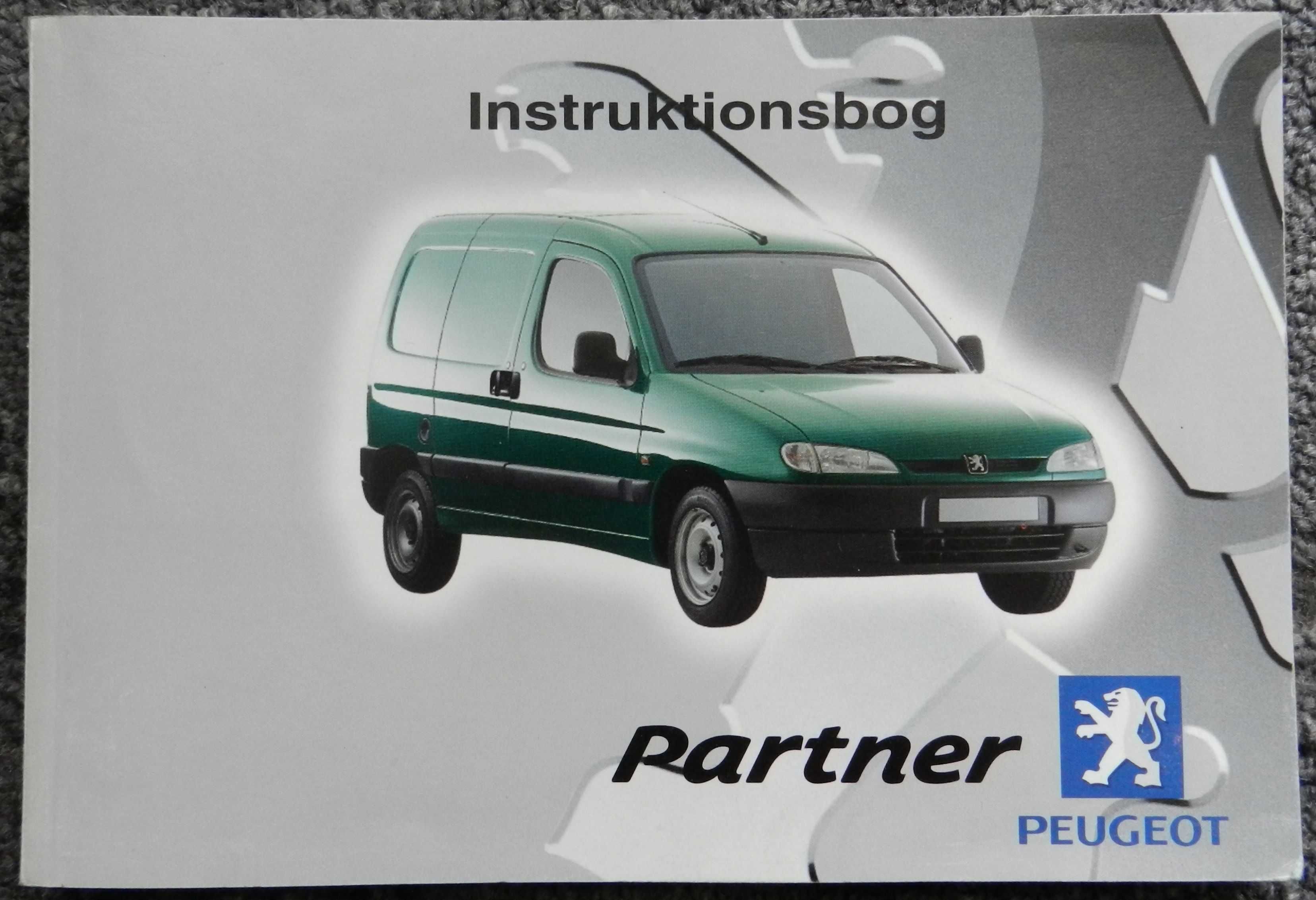 Instrukcja obsługi samochodu Peugeot Partner, książka w języku duńskim