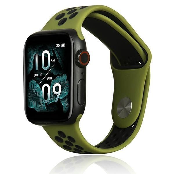 Pasek Do Apple Watch Sport Silicone Zielono-Czarny 42/44/45/49Mm