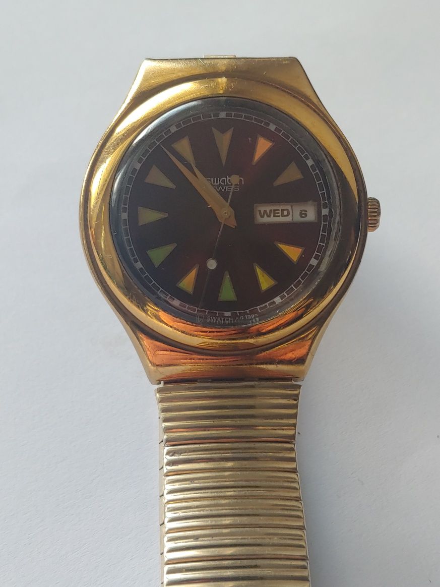 Zegarek pozłacany Swatch oryginalna bransoleta