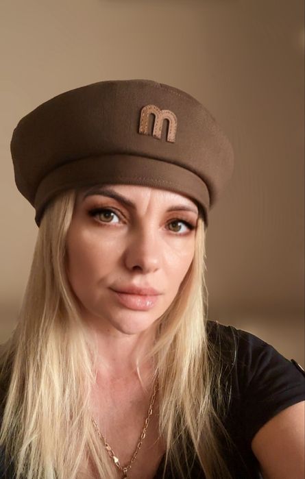 Берет, кепі, колір шоколад