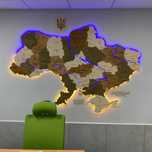 Дерев"яна мапа України з Led підсвіткою карта Украины с подсветкой