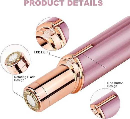 Trymer damski do twarzy USB LED 18K zł bezbolesny mini depilator URAQT
