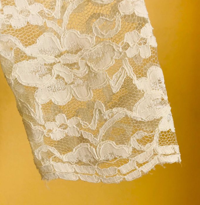 sukienka ślubna mini marks&specer koronka gipiura kość słoniowa 42