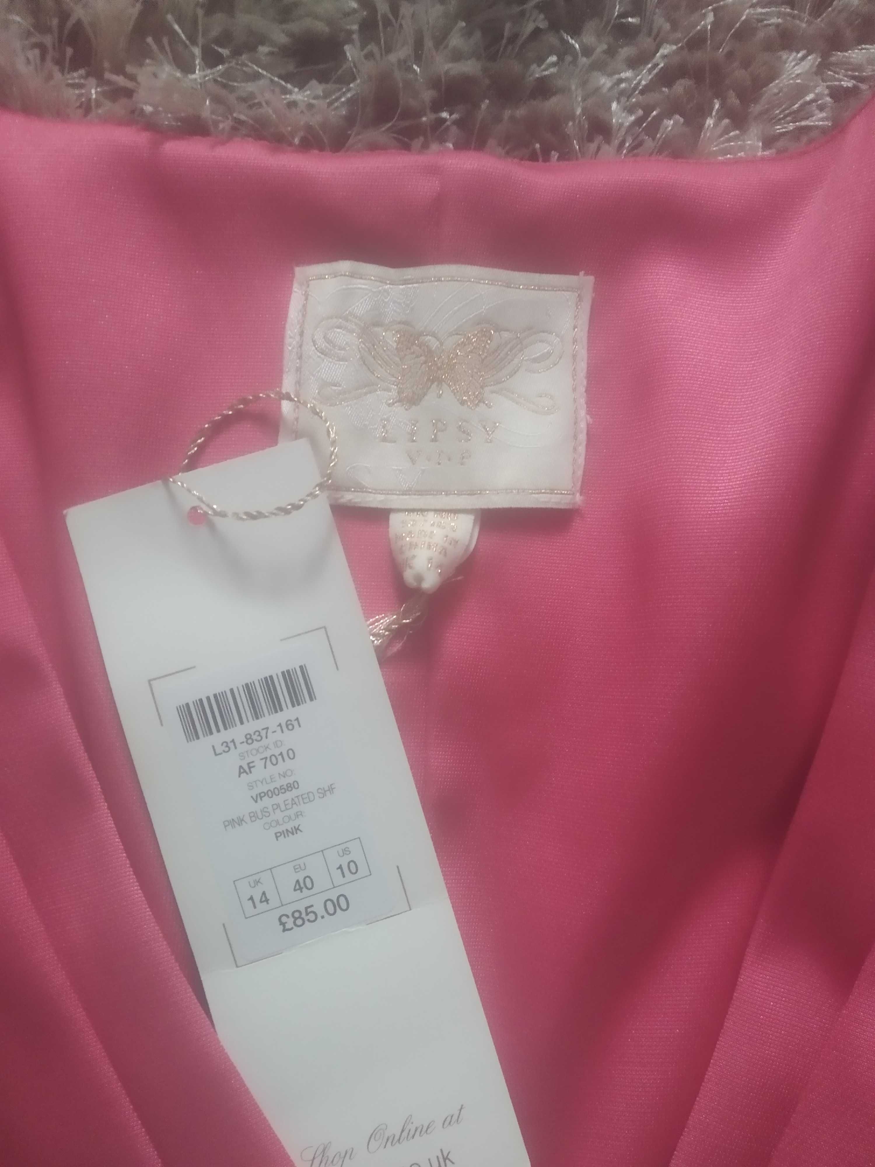 Nowa Elegancka LIPSY Sukienka Wesele Impreza 520zł. Różowa XL/L