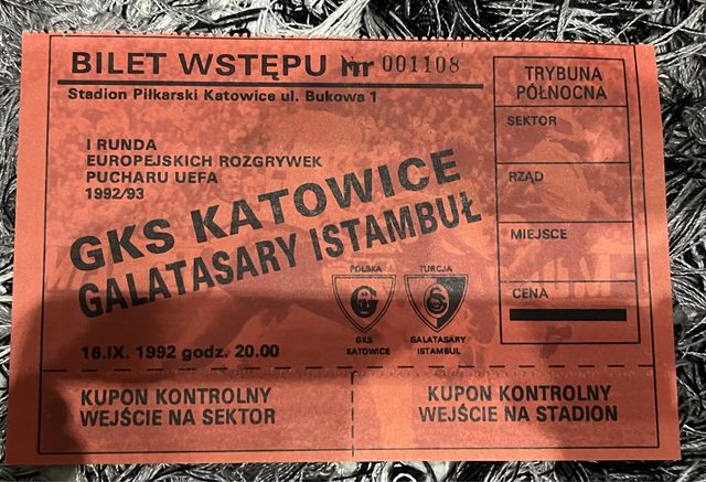 Bilet kolekcjonerski GKS Katowice - Galatasaray