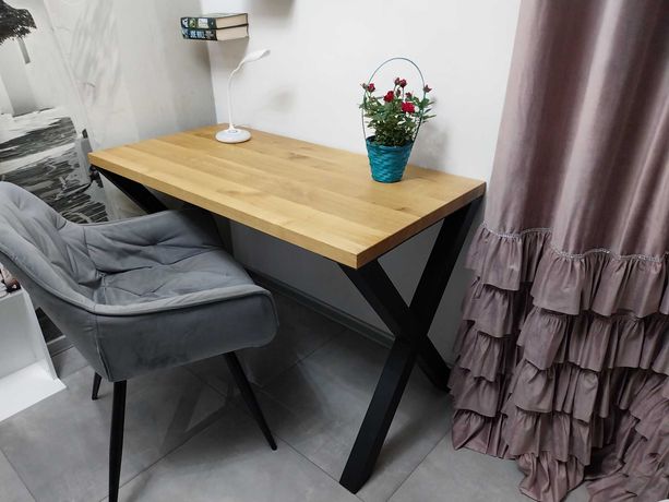 Biurko drewniane dębowe styl loftowy 120x60