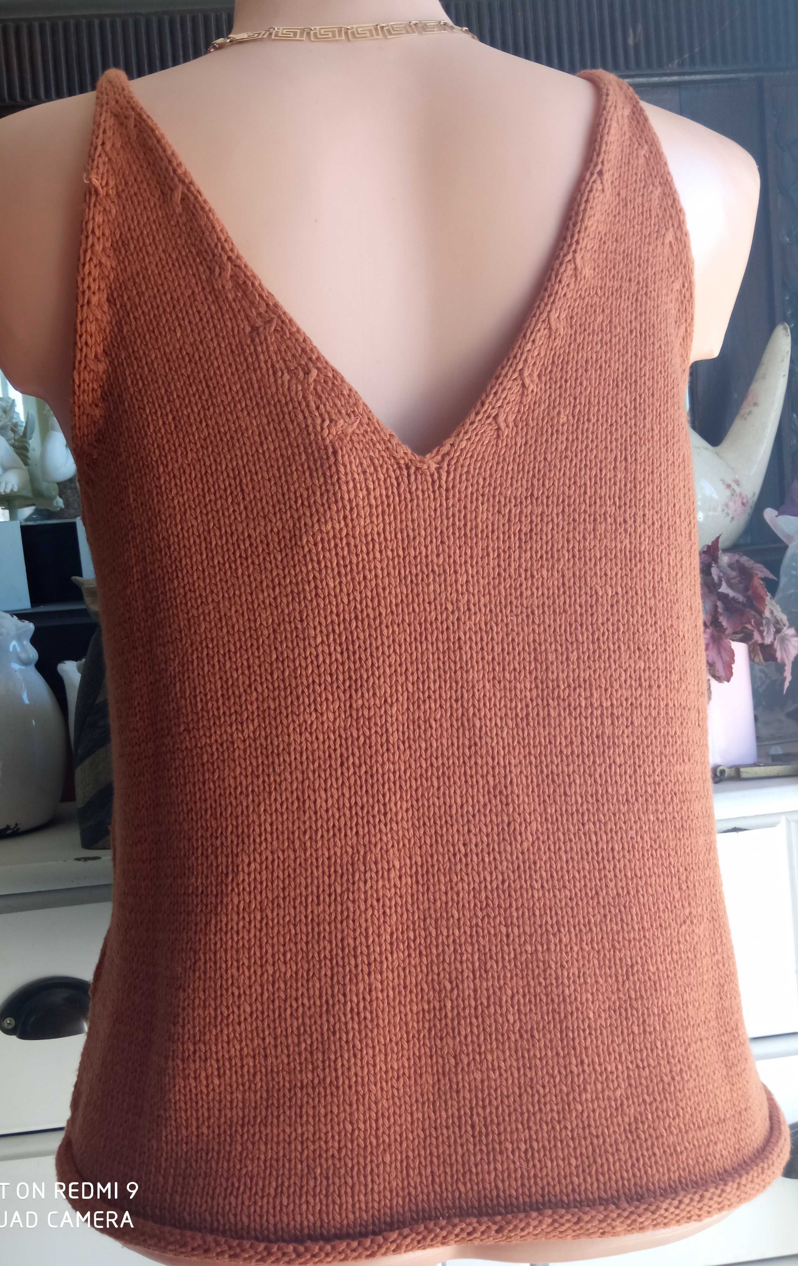 H&M bluzka na ramiączkach ruda S M 96 cm pachy hit