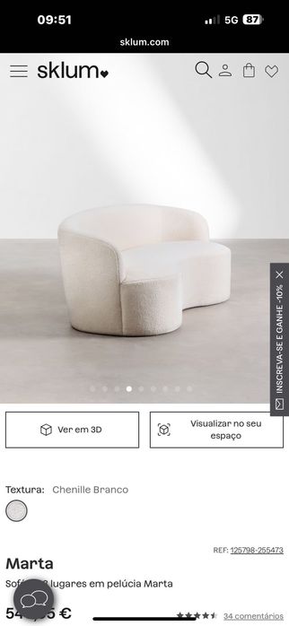 Sofás Sklum. Um de 3 lugares outro de 2