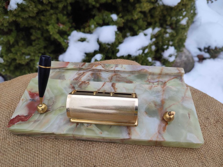 Kalendarz wieczny  na biurko podstawka pod pióro - marmur