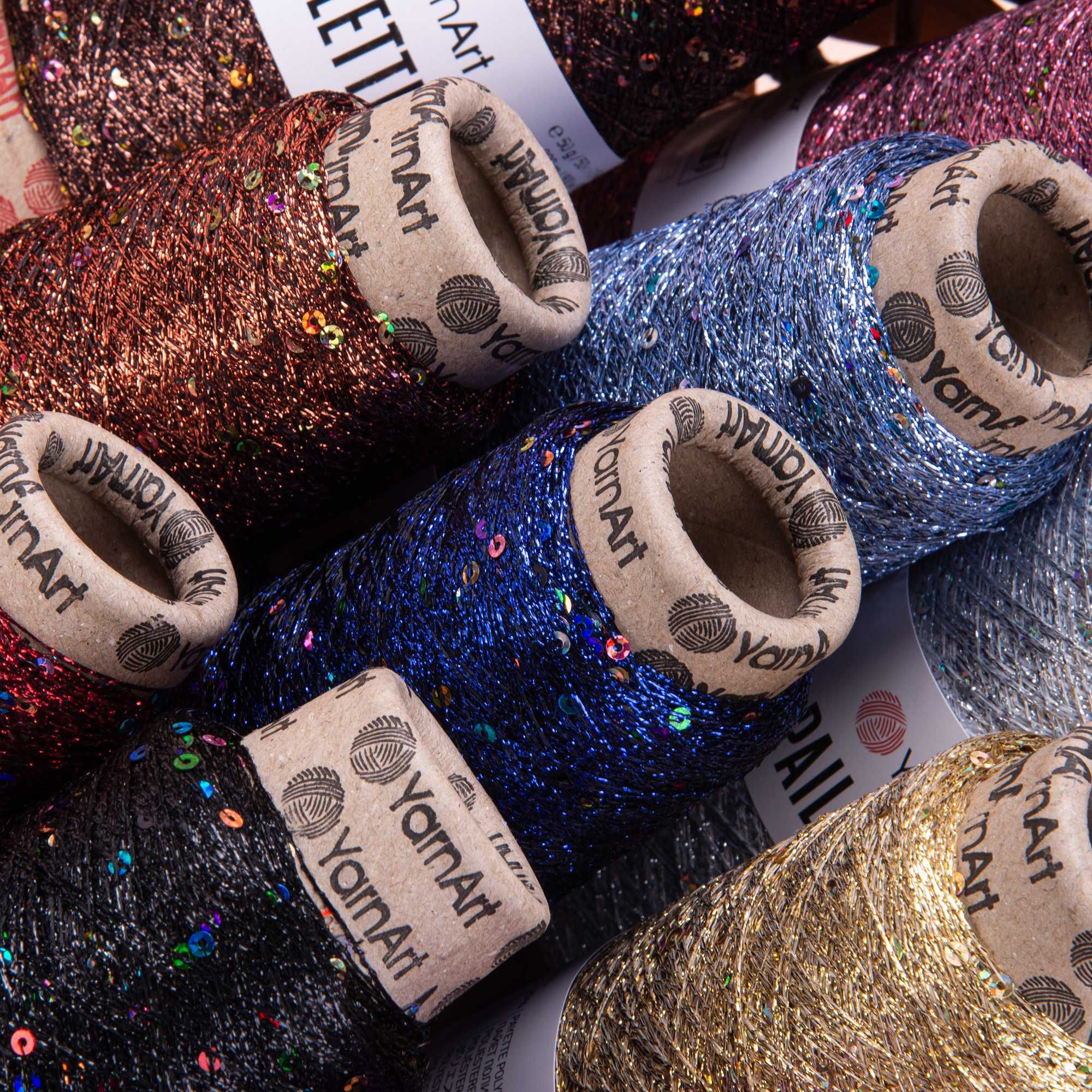 Нитки YarnArt Paillettes. Пряжа з пайетками.