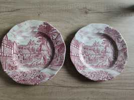 Piękne ceramiczne talerze PRL antyk old english village