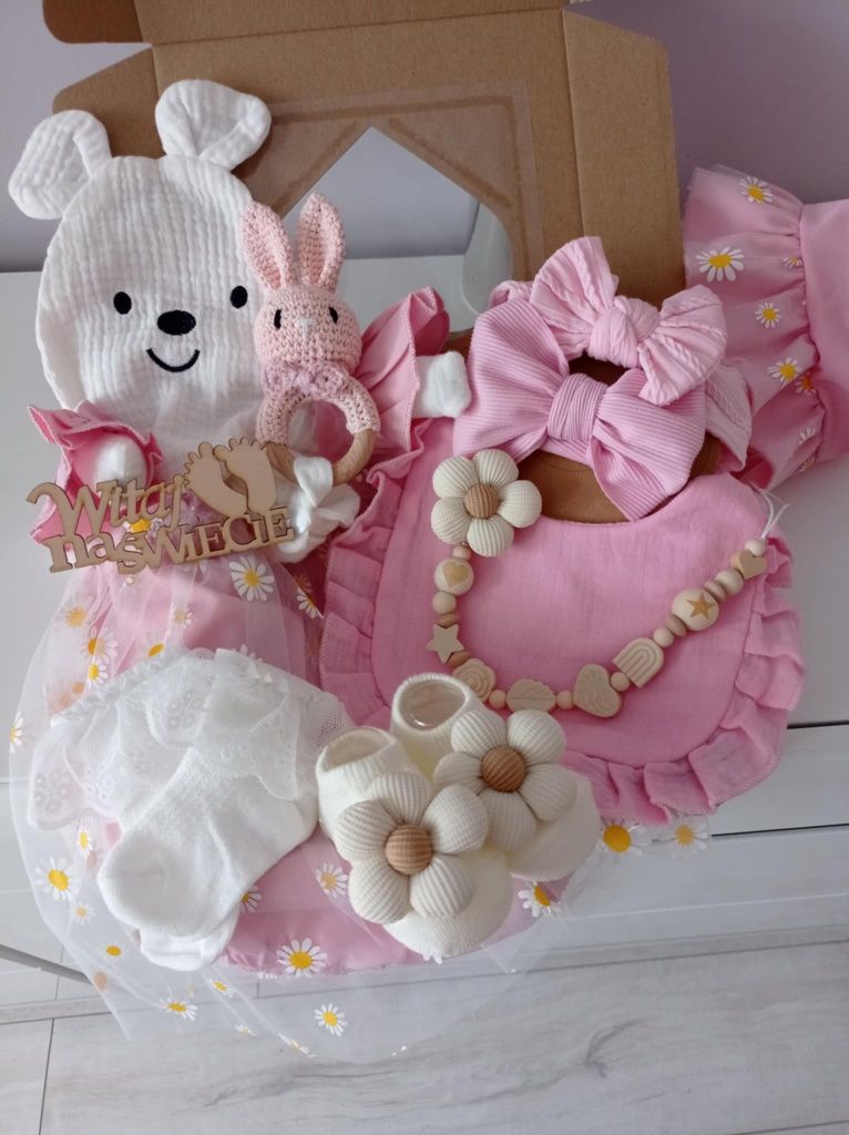 Zestaw prezentowy dla niemowlaka prezent babyshower narodziny chrzest