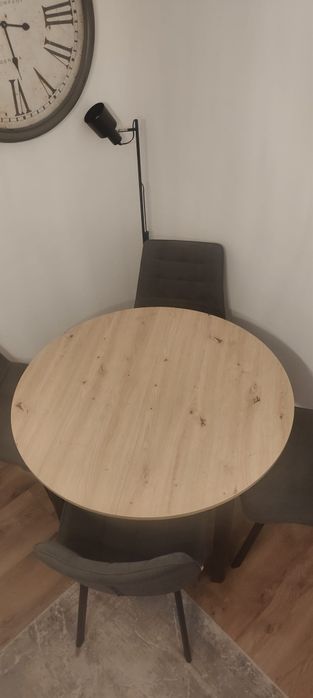 Stół okrągły dąb artisan/czarny