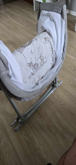 Kinderkraft Lovi Szary Łóżeczko Leżaczek Kołyska
