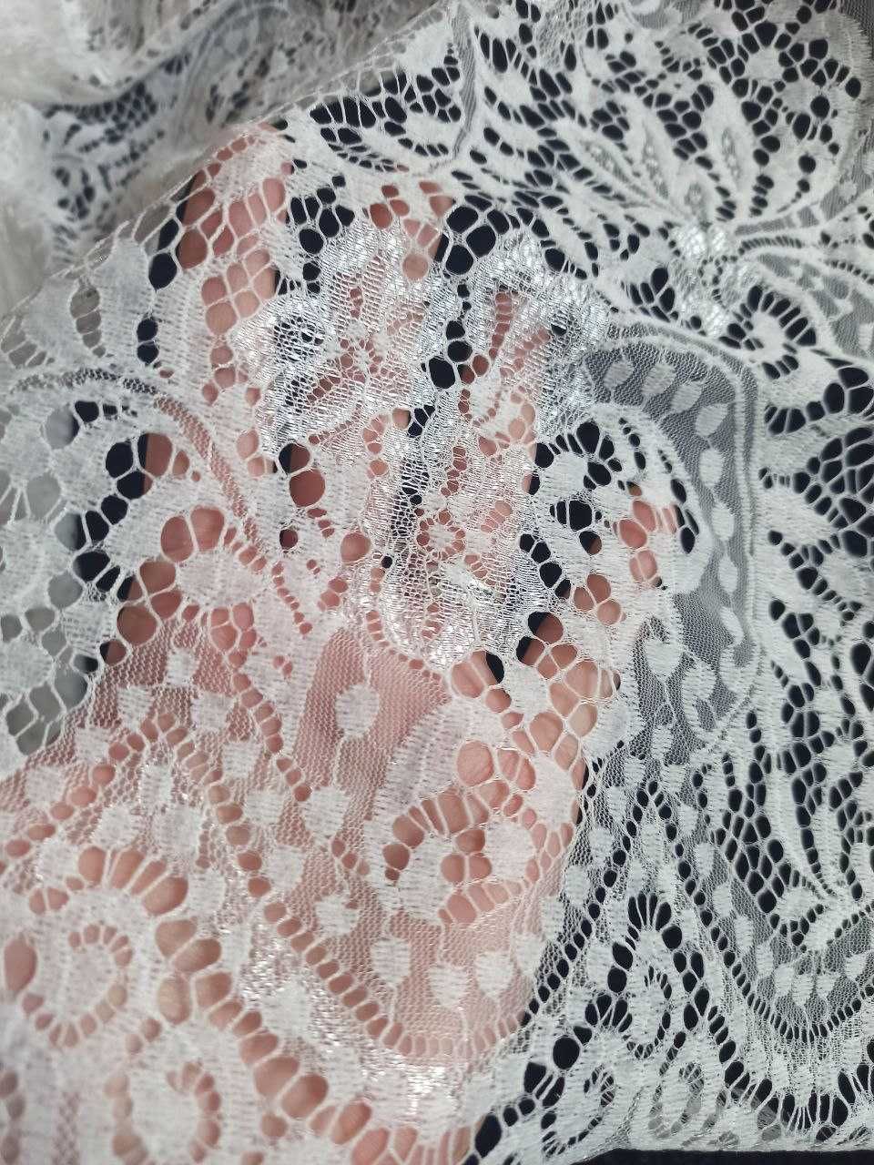 Ткань гипюр шантильи для свадебного платья