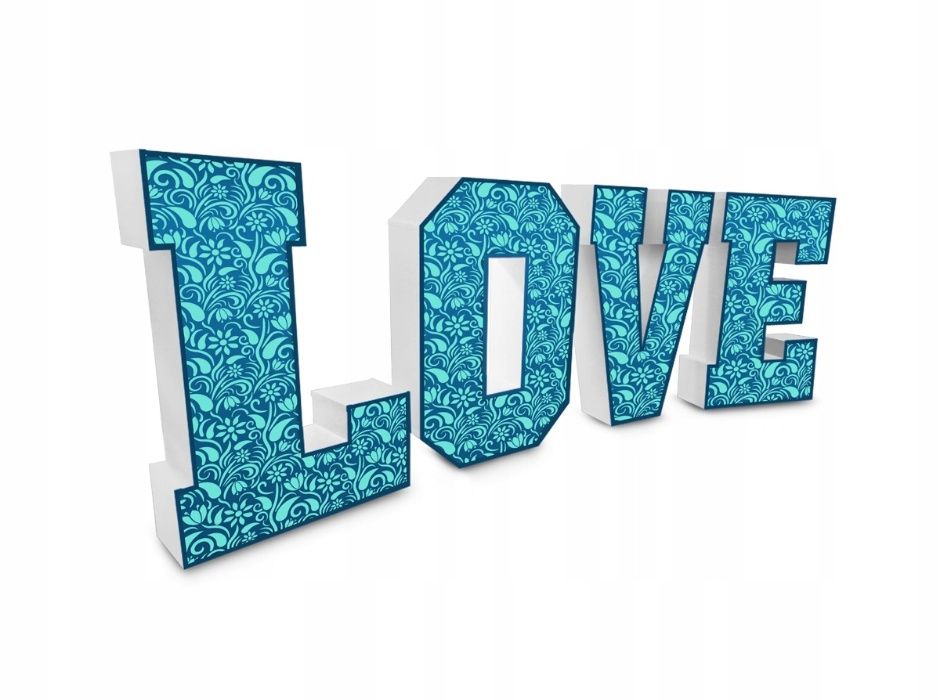 Napis podświetlany LOVE DWA w JEDNYM ażurowy lub RGB 120 cm wysokości!