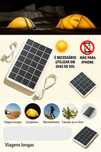 Carregador Solar Portátil 2W com USB