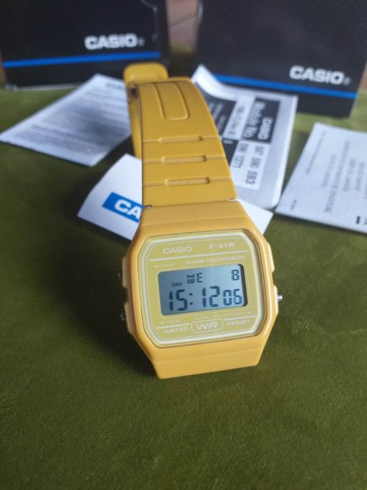 RRZERWACJA Casio f-91W f91 f-91 zegarek żółty