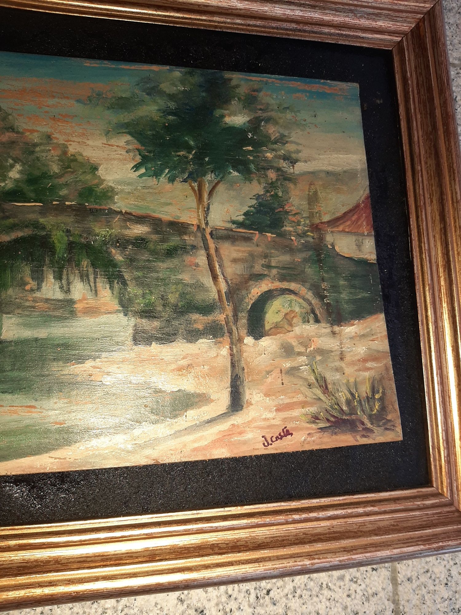Pequena  Obra Óleo Sobre Madeira
